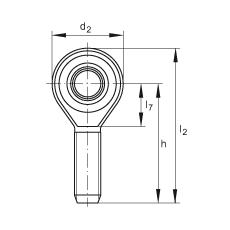 桿端軸承 GAKSL10-PS, 根據(jù) DIN ISO 12 240-4 標(biāo)準(zhǔn)，特種鋼材料，帶左旋外螺紋，免維護(hù)