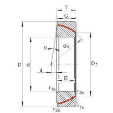 角接觸關(guān)節(jié)軸承 GE70-SW, 根據(jù) DIN ISO 12 240-2 標準，免維護