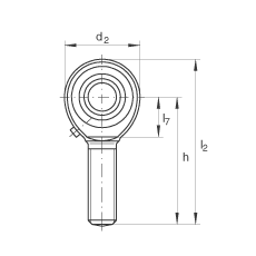 桿端軸承 GAKR8-PB, 根據(jù) DIN ISO 12 240-4 標(biāo)準(zhǔn)，帶右旋外螺紋，需維護(hù)