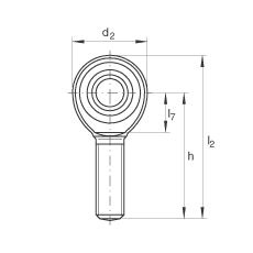 桿端軸承 GAKL10-PW, 根據(jù) DIN ISO 12 240-4 標(biāo)準(zhǔn)，帶左旋外螺紋，需維護(hù)