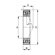 主軸軸承 HCS7003-E-T-P4S, 調(diào)節(jié)，成對或單元安裝，接觸角 α = 25°，兩側(cè)唇密封，非接觸，限制公差