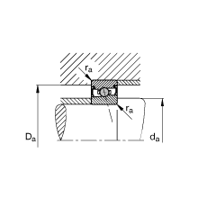 主軸軸承 HCS7003-E-T-P4S, 調(diào)節(jié)，成對或單元安裝，接觸角 α = 25°，兩側(cè)唇密封，非接觸，限制公差