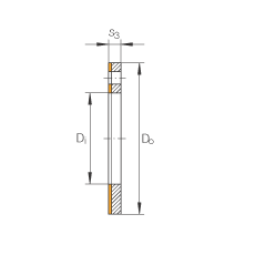 推力墊圈 EGW38-E40-B, 推力墊圈，免維護(hù)，帶銅襯