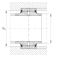 關(guān)節(jié)軸承 GE50-HO-2RS, 根據(jù) DIN ISO 12 240-1 標(biāo)準(zhǔn), 需維護(hù)，兩側(cè)唇密封