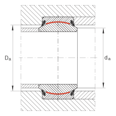 關(guān)節(jié)軸承 GE140-UK-2RS, 根據(jù) DIN ISO 12 240-1 標準, 免維護，兩側(cè)唇密封