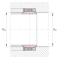 大的關(guān)節(jié)軸承 GE400-DW-2RS2, 根據(jù) DIN ISO 12 240-1 標(biāo)準(zhǔn), 免維護(hù)，兩側(cè)密封