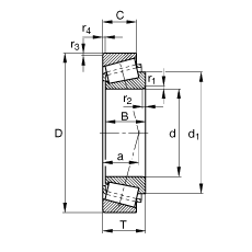 圓錐滾子軸承 32219-A, 根據(jù) DIN ISO 355 / DIN 720 標(biāo)準(zhǔn)的主要尺寸，可分離，調(diào)節(jié)或成對(duì)