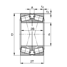 圓錐滾子軸承 31315-N11CA, 根據(jù) DIN ISO 355 / DIN 720 標(biāo)準(zhǔn)的主要尺寸，可分離，X型成對(duì)布置，有軸向內(nèi)部游隙